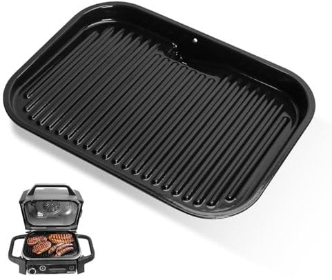 SafBbcue Grillplatte für Ninja Woodfire OG700 Series Outdoor Grills, Antihaft Grillpfanne für Ninja XSKGRDPLT Woodfire Grill Flat Top Grillplatte Zubehör, verdickte Eisenplatte, Schwarz, Rechteckig