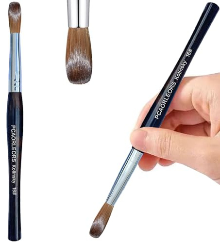PCAORLEORS Kolinsky Acryl Nagelbürste mit Ebenholzgriff und 100% Kolinsky Zobelhaar, Gelbürste für Acrylkraft und Nagelverlängerung (Größe 8)