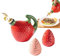 Kitchen Oil Bottle, 500ml Strawberry-Shaped Porcelain Vinegar Bottle and Salt Pepper Shakers, Strawberry Shaped Pouring Dispense Bottle for Oil Soy Sauce Vinegar