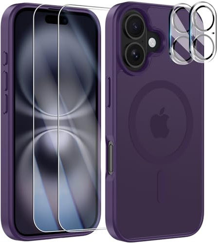YisrLery Magnétique Coque pour iPhone 16 6.1, Violet Foncé