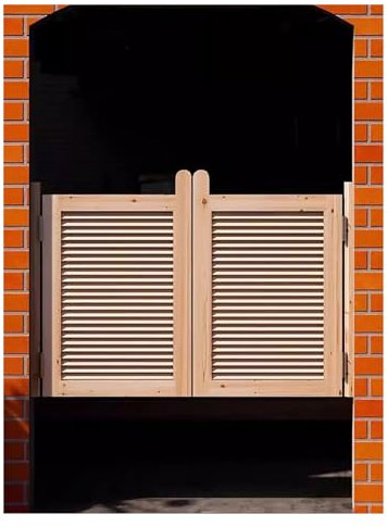 Double porte battante en bois massif de qualité commerciale avec mécanisme de fermeture automatique, idéal pour les sorties de magasin et les cabines de douche extérieures, 140 cm de large