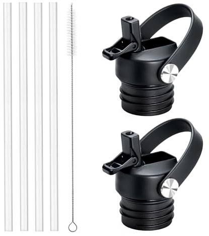 Prurex Dust Cover Straw Lid for 1.9 Standard Mouth Water Bottle,Replacement Staw Lid Compatible with Hydro Flask Narrow Mouth Bottle