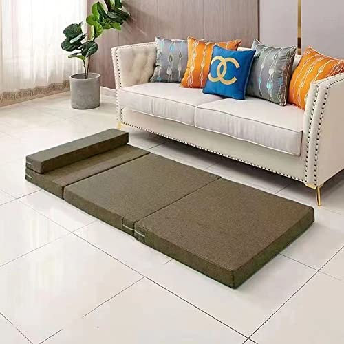 Deluxe Tri Fold Mattress Compact Z Bed Single with Pillow Foldable Floor Mattress for Adults and Kids Comfortable Sofa Chair Sleepover Bed Removable Cover Included