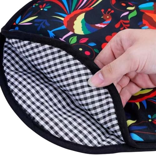 Jeorywoet Tortilla Warmer Pouch 11.8 Inch Tortilla Warmer Anti-Scald & Dustproof Hanging Microwavable Easy Clean Holder for Kitchen, Microwavable