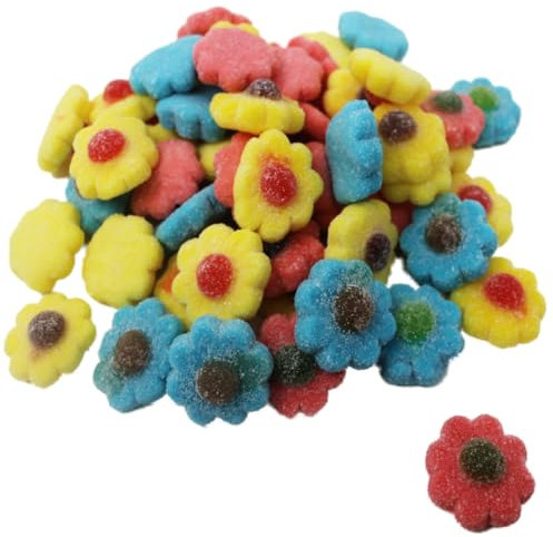 Fruchtgummi gezuckerte Blumen in verschiedenen Farben halal 175g