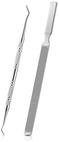 WUBAYI Lima de uñas profesional de acero inoxidable, limas de uñas de 4 lados para manicura y pedicura de precisión, herramienta duradera para dar forma y cuidado de cutículas (resistente al óxido