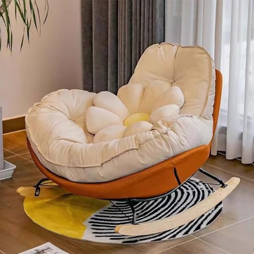 Moderner gepolsterter Schaukelstuhl, bequeme Lounge und Relaxliege für Kinderzimmer, Wohnzimmer und Entspannung