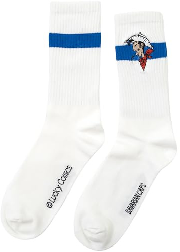 Bavarian Caps Unisex Lucky Luke Socken, weiß, 41|42|43|44|45|46