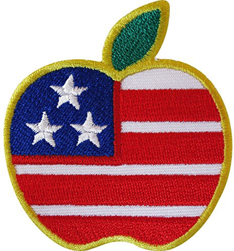 Big Apple Iron On Clothes Patch Embroidered Sew On Badge New York City USA Flag