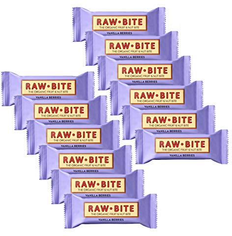 Raw Bite Barrita Energética Ecológica 12 x 50g Vainilla y Fresa