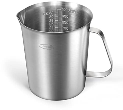 Newness – Tasse à mesurer Newness en acier inoxydable avec marquage avec poignée, 1 l, 4 tasses