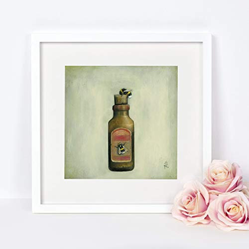 Bee Art Print, Apothecary Art, Vintage Medicine Bottle Print, Quirky Gift Idea, Bumblebee Art Print, Nursery Decor, Bee Illustration, Insect Wall Art