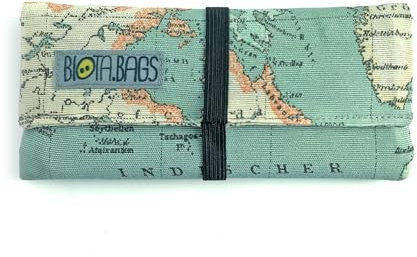Portatabacco in Tessuto Mappa del Mondo, Custodia fatta a mano, Astuccio di tessuto, Borsello per sigarette, Regalo per fumatori