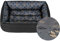 SuperKissen24. Hundebett Hundekorb Hundesofa Tierbett für Kleine, Mittlere und Grosse Hunde - Waschbar - Größe XL - Schwarz und Grau - Pfoten