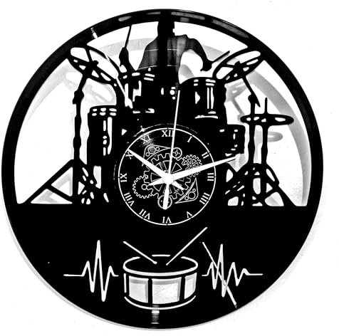 Instant Karma Clocks | Wanduhr | Musikgruppe | Drums | Schlagzeuger | Rock | Rockmusikliebhaber Band | Gitarre Geschenkidee Musikinstrumente Drummer