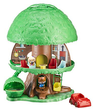 BANDAI V700200 Timber Tots by Klorofil-Magic Tree House avec 2 Figurines, Eliot de The Fox Ruby from The Bear Family, Jeu d'apprentissage préscolaire et Jouet d'activité, Jouets rétro V700200