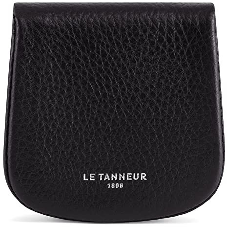 Le Tanneur, Porte Monnaie Cuvette, Bourse, en Cuir grainé, Charles, Homme, Poche Plate sous Rabat, Soufflet, Compartiment Monnaie, Doublure Textile, Petit, Pratique, Resistant.