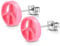 Bungsa Peace-Ohrstecker Unisex aus 316L Edelstahl 10 mm (lachsrosa)