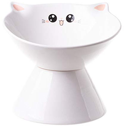 Criado Cat Food Bowl, Elevada Cat Food Bowls Agua De La Taza con El Soporte De Cerámica, Plato del Gato, Gato Cuencos para Su Comida De Alimentos Y Aguas Mascotas Cuencos, Set De 4 Piezas,B