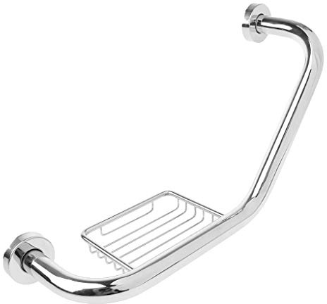 Tenlacum Wall Mounted Stainless Steel Shower Bath Grab Bar Safety Handrail + Soap Dish Holder Set