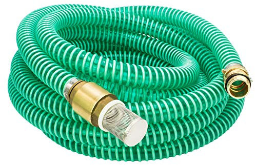 AWM Ansauggarnitur 1 Zoll (25 mm) Saugschlauch Sauggarnitur Saugschlauchgarnitur Pumpenschlauch (20 Meter, Grün/Konisch Messing)