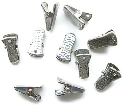 Metal Bulldog Clips for ID Badge Holders Lanyards Jewelry - Mini Alligator Grip Style (Silver)