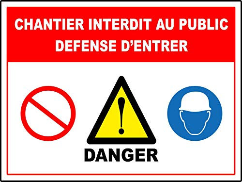 Jintora - Dibond en aluminium - multi information pour chantier - 400x300mm