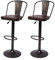 2er-Set Barhocker HWC-H10a, Tresenhocker Barstuhl, höhenverstellbar drehbar Industrial Kunstleder Metall - Vintage braun