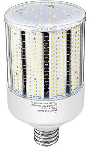 FOMT LED Corn Light Bulbs 100W Instead of 400W Metal Halide HPS Mercury Vapor CFL HID Lamp 5000K E39 Mogul Base Suitable for Commercial And Industrial Lighting Bay Lamp,80W