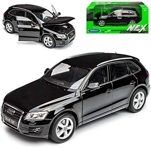 Welly A*U*D*I Q5 SUV Schwarz Ab 2008 1/24 Modell Auto mit individiuellem Wunschkennzeichen