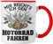 Trendation - Motorradfahrer Geschenk für Männer Motorrad Tasse mit Spruch Kaffeetasse für Biker Herren (Rot)