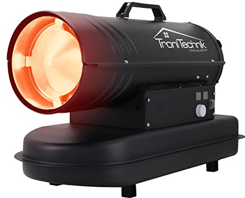 Tronitechnik® Heizkanone Dieselheizgebläse Dieselheizer 20kW Diesel betriebener Heißluftgenerator Heizgerät Bauheizer Heizer mit 19l Tank, Digitale Temperaturanzeige, Überhitzungsschutz