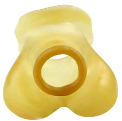 LatexDreamwear - Latex Hodensack/Hoden Kondom Farbe Transparent, die Hoden anatomisch geteilt mit Rollrand vorne und Kleberand für Gummianzug Catsuit Extrem hohes Trage- und Tastgefühl -100% Latex