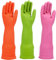Gummi-Geschirrspülhandschuhe 3 Paar für die Küche, Reinigung von Geschirrhandschuhen, lang für Haushalt, wiederverwendbar, langlebig, klein, mehrfarbig