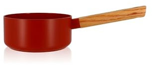 OGO LIVING - CASSEROLE ECTOR 16CM ALU REVÊTEMENT CÉRAMIQUE PAPRIKA AVEC MANCHE BOIS - 7930280
