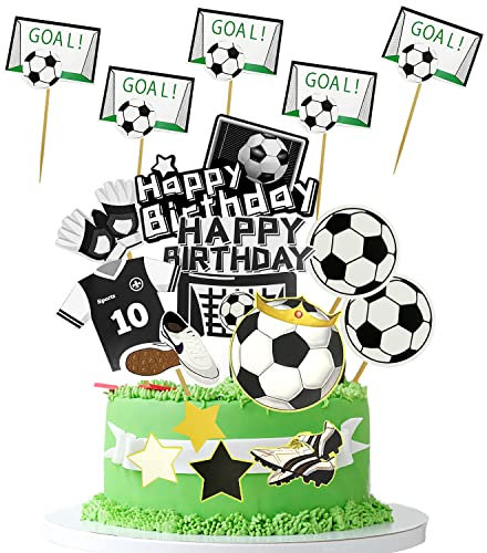 17 Football Cake Dessert Decorations,World Cup Soccer Cake Theme Plugin Decoration Cupcake Sports Decoration,football jersey ball frame goal accessories decoration,Suitable for theme parties etc.