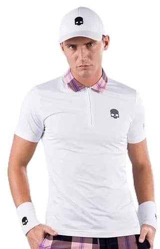 HYDROGEN Polo Tennis Herren Tartan Zipped Tech Weiß PE 2022
