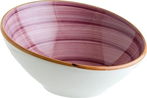 Bonna 6x Aura Blackberry Vanta Schale rund 16cm 35cl 7,5cm tief Lila Creme Beerenton Porzellan ABBVNT16KS Salatschalen Desserschalen Müslischalen Geschirr