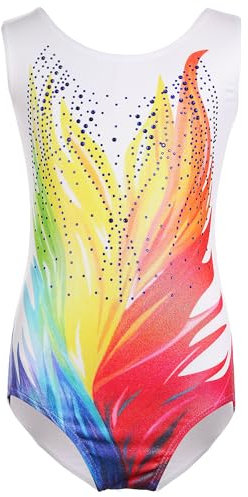 PLIKSUVER Kinder Turnanzug Mädchen Gymnastik Trikot Gymnastikanzug Ärmello Ballett Tanzbekleidung 3-14 Jahre