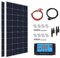 RayGenius Kit De Panneaux Solaires Monocristallins 400w 12v 800w avec RéGulateur De Charge 40A pour Caravanes ExtéRieures, Remorques De Bateau, Camping-Cars, Bateaux (avec Accessoires),Two