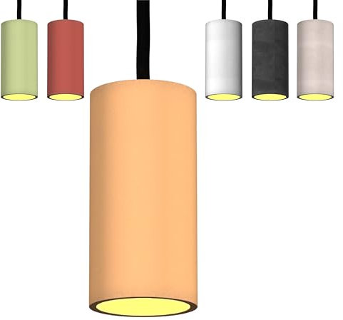 Tivendis Betoniq Pendelleuchte Beton modern klein NARA13 - Industrial Design Betonlampe Hängelampe mit LED Glühbirne und Fassung GU10 - Hängeleuchten,Yellow
