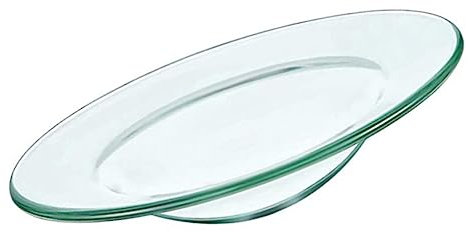 SOLUSTRE Tampon Plat Diffuseur D'huiles Essentielles Plateau à Plat en Verre Chauffe-Huile Plat en Verre Résistant Bol D'huile Essentielle D'arôme Aromatique Un Verre Lampe Chaude