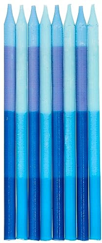 Folat 24189 Kuchen Kerzes Shades of Blue - 10 cm - 24 Stück Geburtstagskerzen für Geburtstag, Geburtstagsdeko, für Kinder Partys, Hochzeiten, Firmenfeiern, Jubiläen