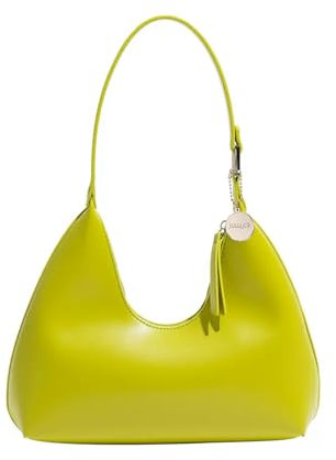 JOLLQUE Umhängetasche für Frauen, kleine Leder Handtasche Geldbörse, einzigartige trendy Reißverschluss Hobo Tasche(Grün)