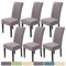 BalladHome Stuhlhussen 6er Set Stretch Stuhlhussen Moderne Twill Jacquard Stuhlbezug Esszimmerstühle Stuhlbezug Abnehmbar Waschbar Chair Covers für Esszimmer Küche Hotel (Dunkelgrau, 6er Set)-XW