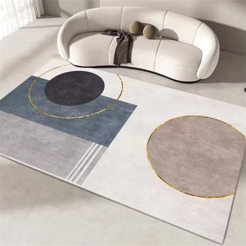 weicher Teppich dekoartikel Grau-blauer runder Sofateppich mit geometrischem Design ist pflegeleicht und kann individuell angepasst werden carpets 120X200CM