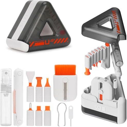 Woonyee Kit Nettoyage Iphone, 25 en 1 Kit Nettoyage PC, Nettoyeur Airpods, pour Nettoyer Les Claviers, Les Téléphones Portables, Les Appareils Photo et Autres Appareils Électroniques