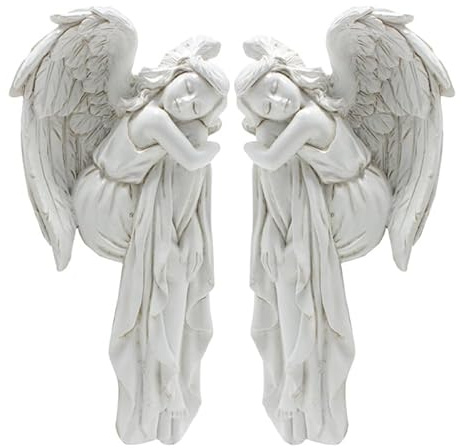 PRETYZOOM Angel Door Frame Ornament Resin Sleeping Gesture Statue Pair Door Frame Decor for Home Christmas Window Corners Picture Frames Photo Prop Gift for Family