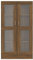 Hommdiy Vitrinenschrank Wohnzimmer,Glas Vitrine Hochglanz mit Glastüren Braun Eiche-Optik 82,5x30,5x150cm Holzwerkstoff