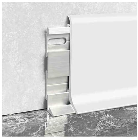 Sockelleisten Fussleisten Weiße Bodensockelleiste für Wände, Metall-Aluminium-Sockelleiste Trim wasserdicht für Bad Küche Balkon, Sockelleisten, die über bestehende passen(W 6cm/2.4in,L 170cm/67in)